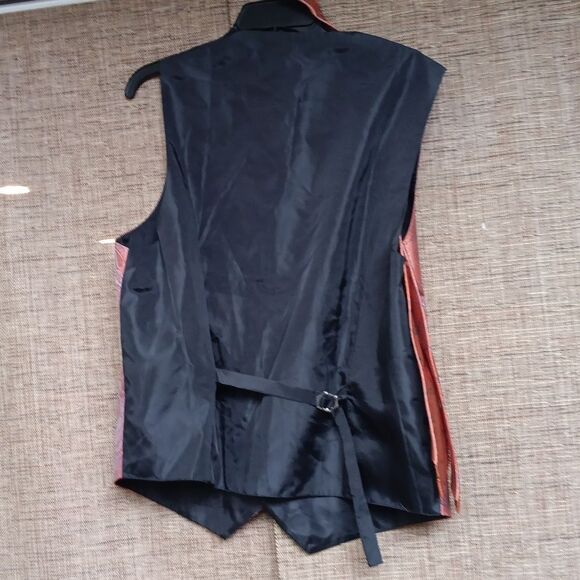 Orange Paisley Vest and Tie Set Size M - Picture 3 of 3